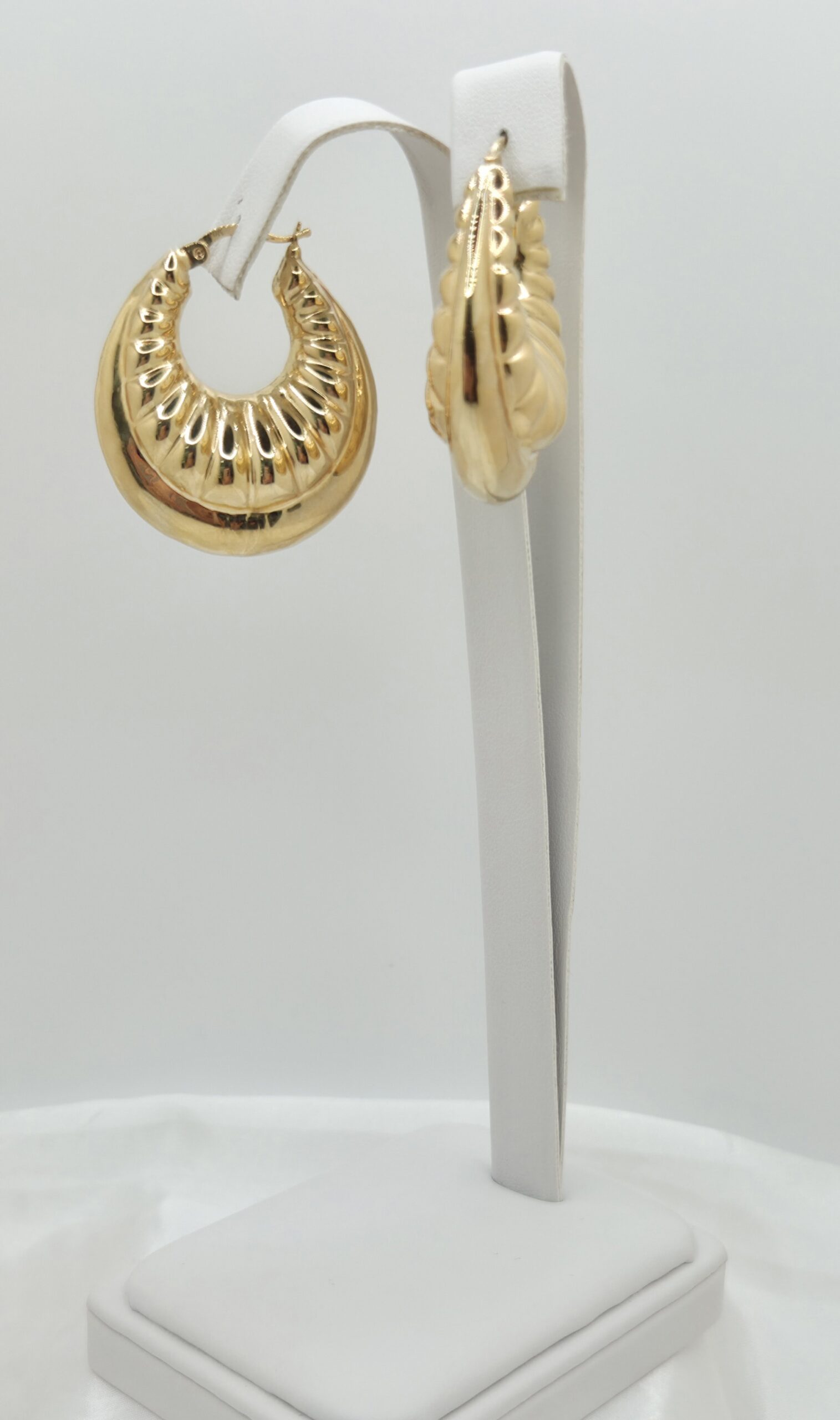 10K MODERN INFLATED SHRIMP DESIGN HOOPS EARRINGS – JY Jewelry Wholesale