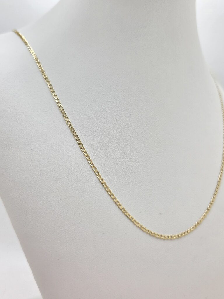 14K SOLID CUBAN CURB FLAT CHAIN – 18" 1.5MM – JY Jewelry Wholesale